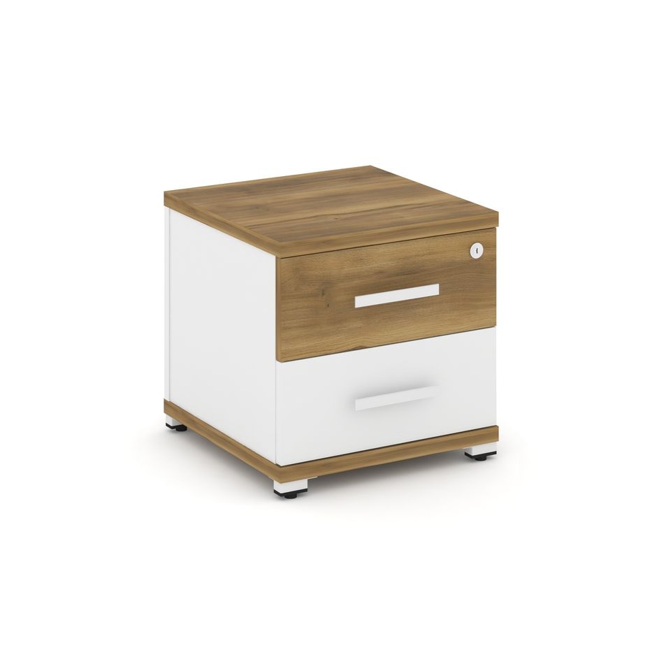 Тумба приставная с 2-мя ящиками CONCEPT CN.TUP-001 B/W Сандал Янтарный Белый бриллиант Белый