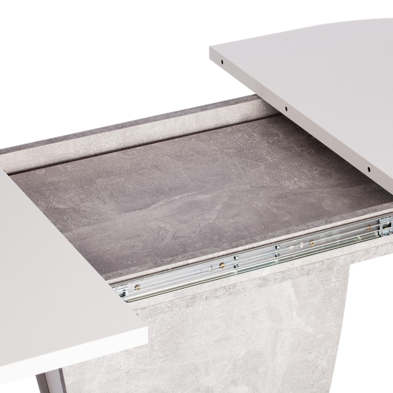 Стол обеденный SATURN ЛДСП, 120-160x80x75,5 см, Бетон/Белый