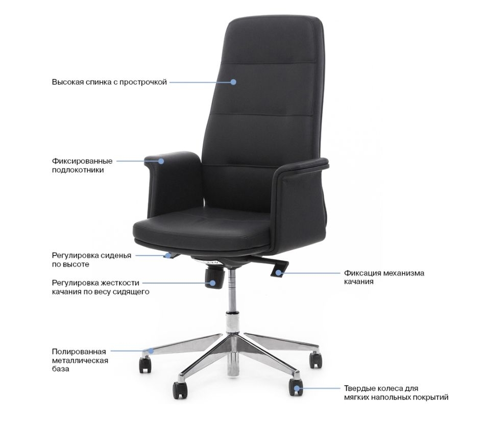 Кресло руководителя KARL A SOFT Alum ME23 Dakota black hard Бежевое