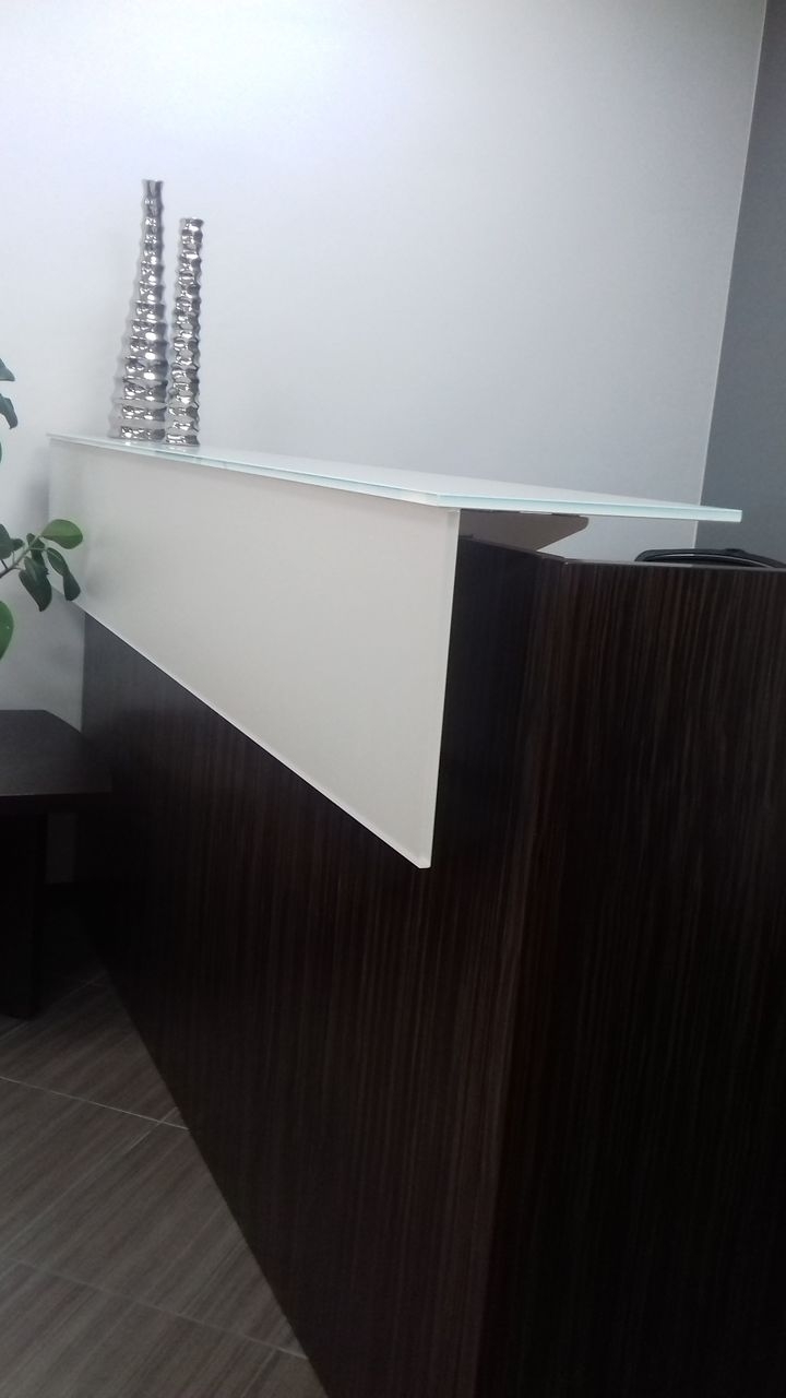 Стойка ресепшен Factory Cotto L208 стекло 200 Дуб жженый-черный