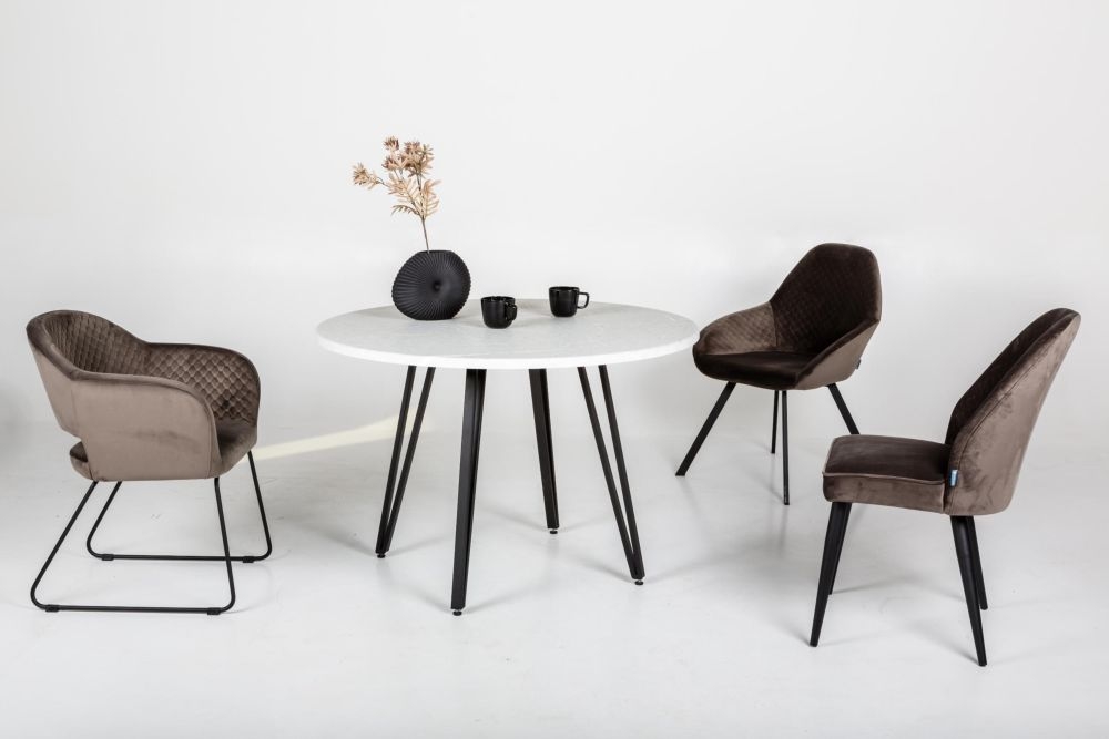 Стол Диего d110 Мрамор бьянко