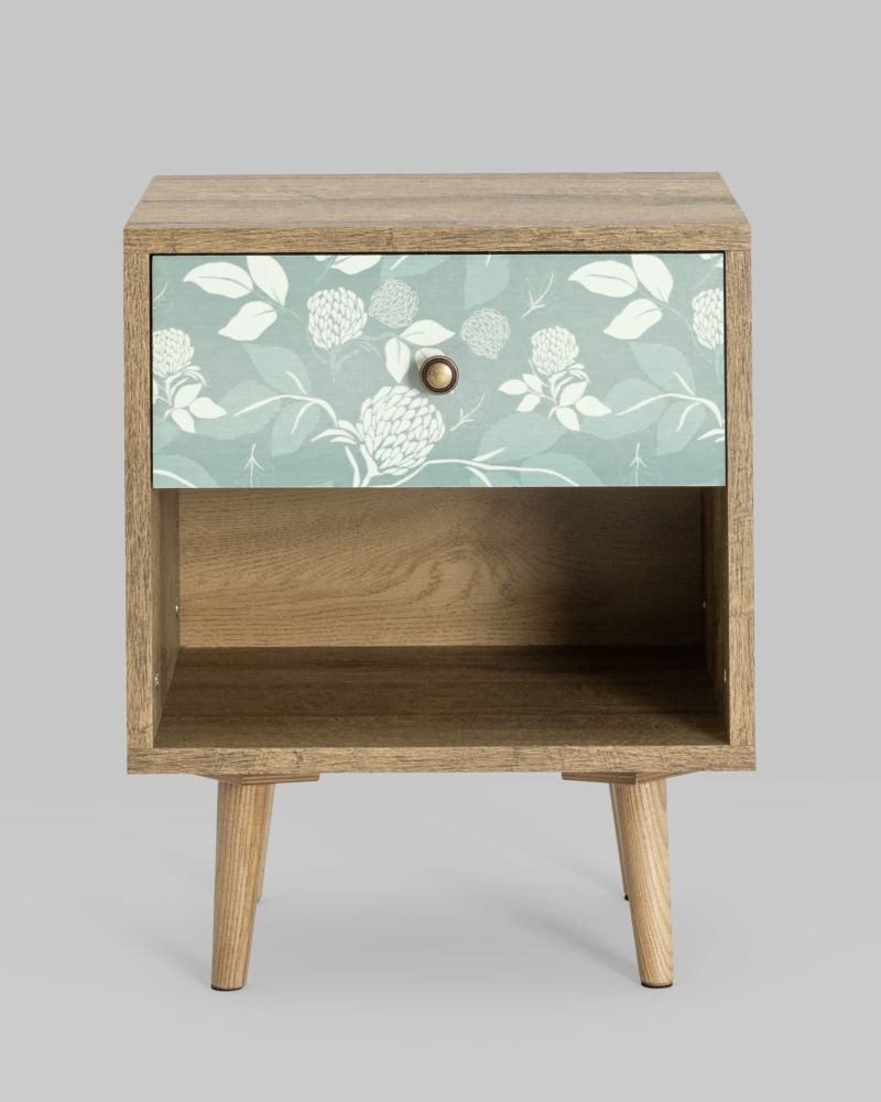 Тумбочка с открытой полкой Berber (ножки массив дерева) 39 принт