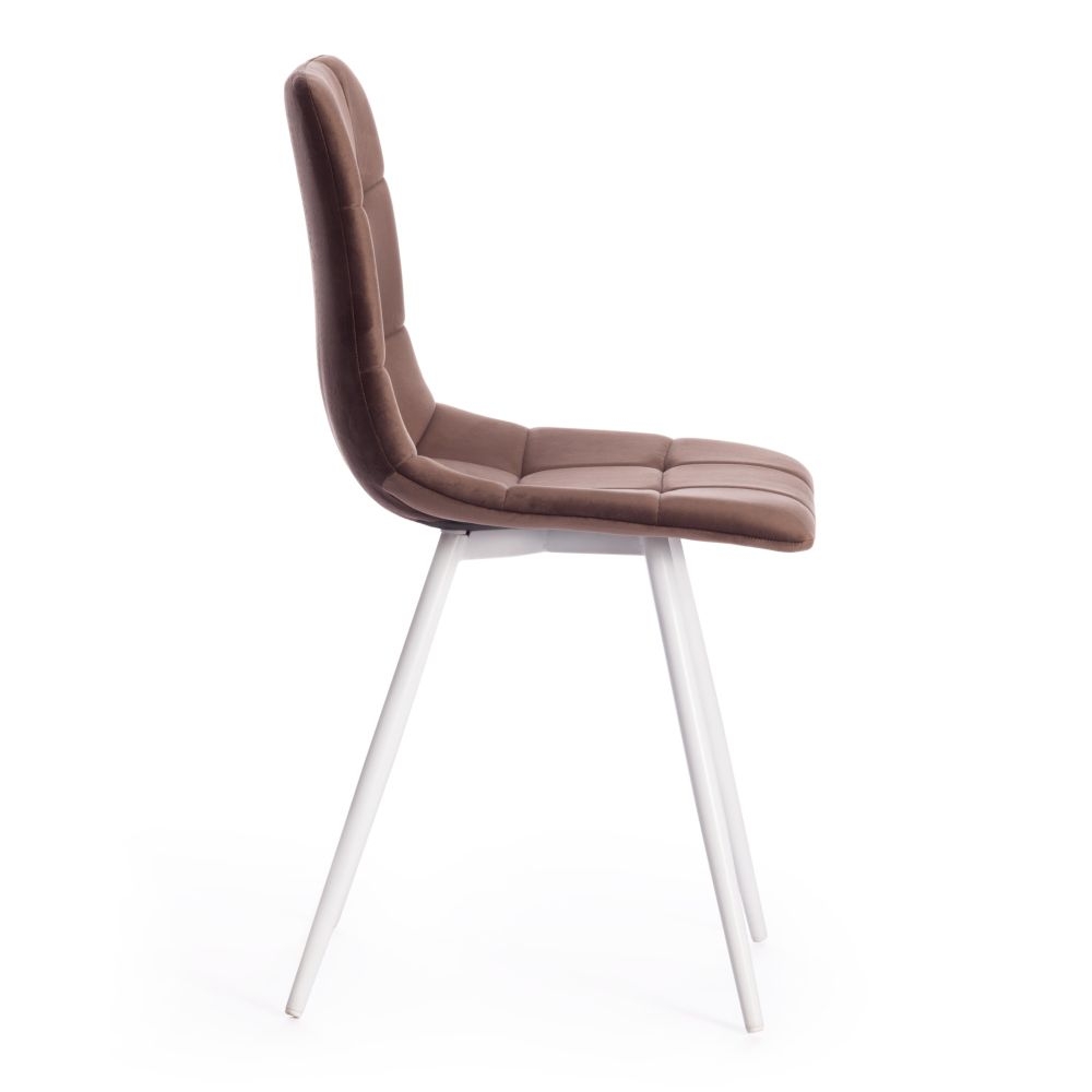 Стул CHILLY (mod. 7095-1) / 1 шт. в упаковке ткань/металл, 45x53х88 см, высота до сиденья 50 см, коричневый barkhat 12/белый