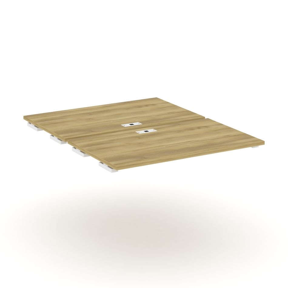 Двойной стол-приставка к двум опорным тумбам/шкафам CONCEPT CN.DSPR-006 Дуб Винченцо Белый