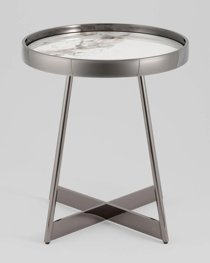 Журнальный стол Гера 50х50 см сталь темный хром