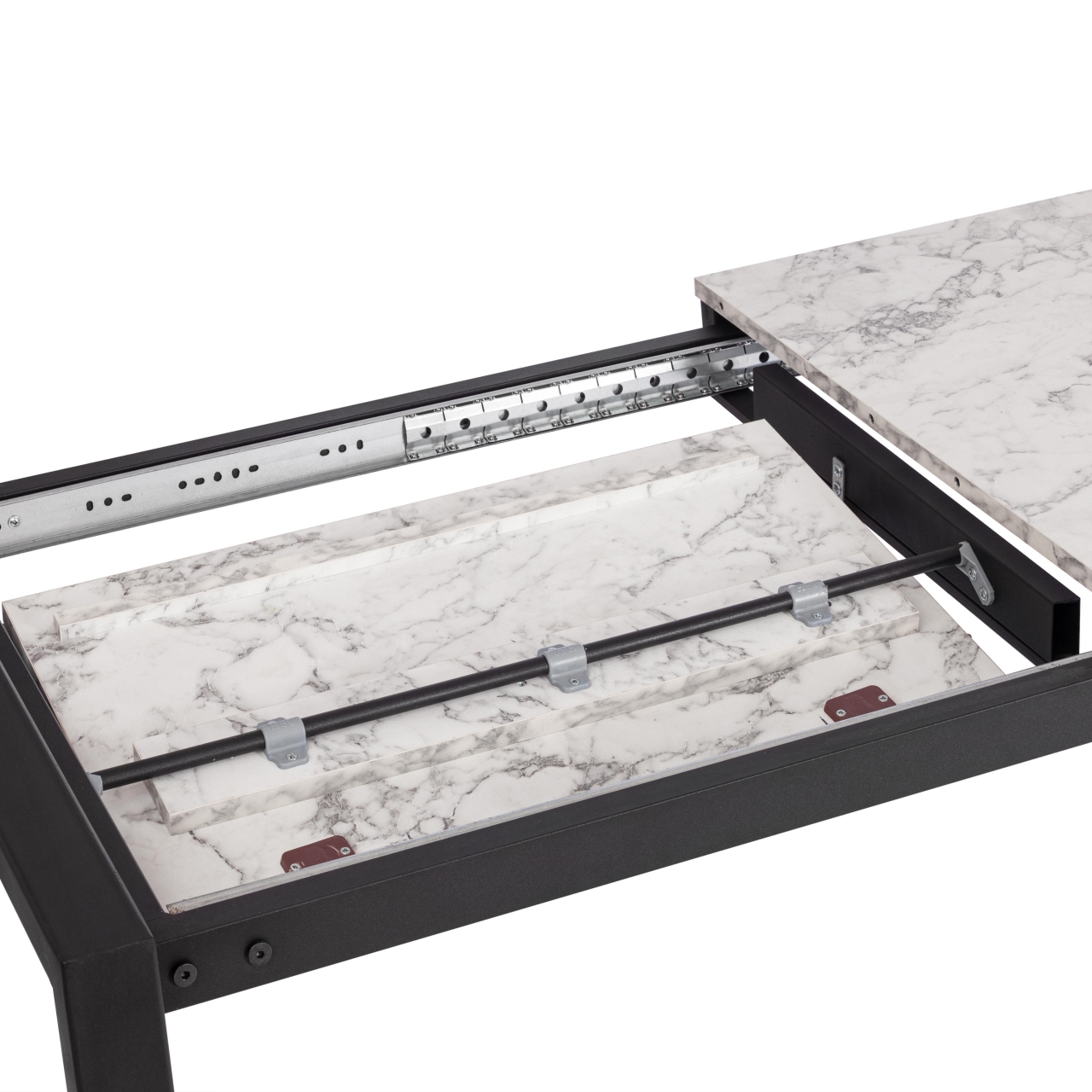 Стол раздвижной SVAN (mod. 1011) ЛДСП+меламин/металл, 120+67 x 74 x 75 см, сосна/чёрный