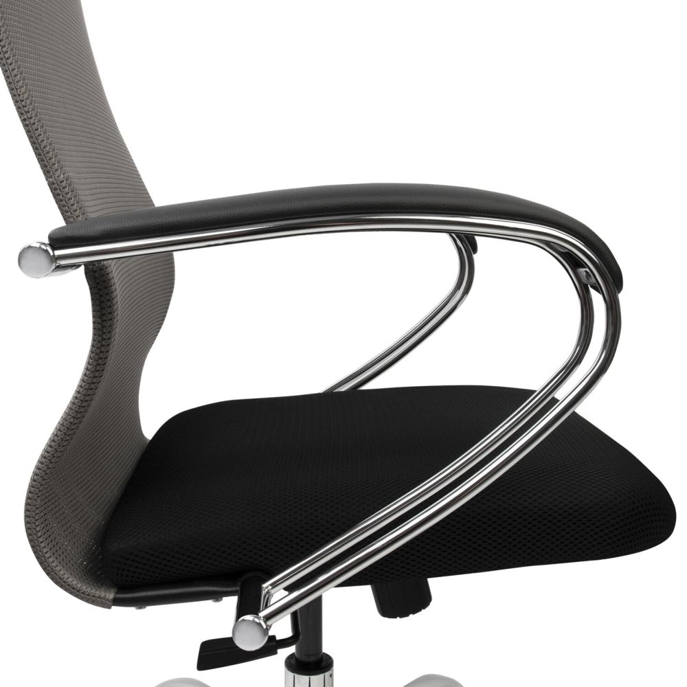 Кресло руководителя BRABIX PREMIUM Ultimate EX-800 хром Черное/серое