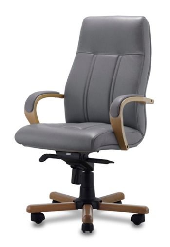 Кресло с высокой спинкой на крестовине Босс D100 Светло-серое