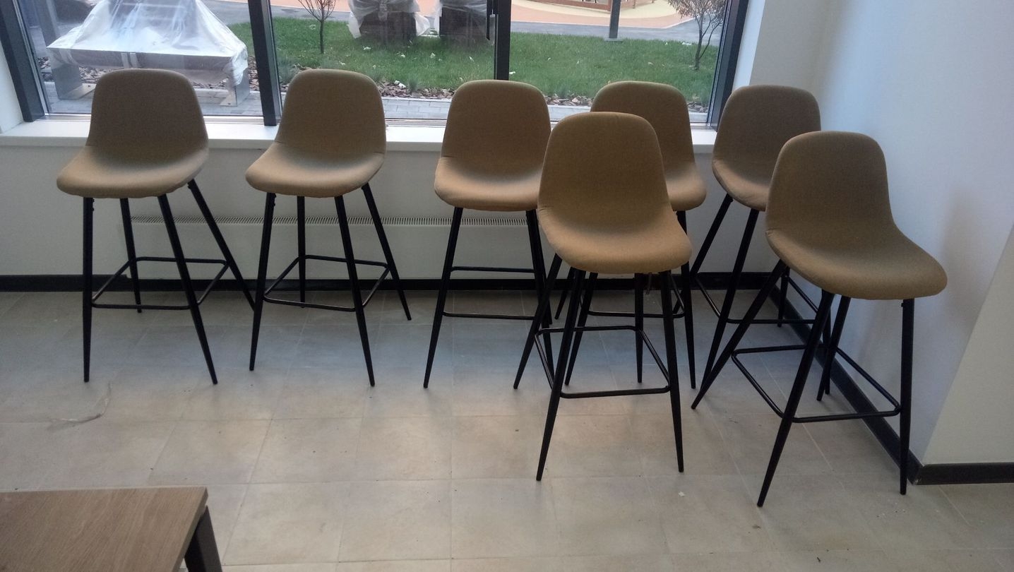 Барный стул Валенсия с удобной спинкой Бежевый