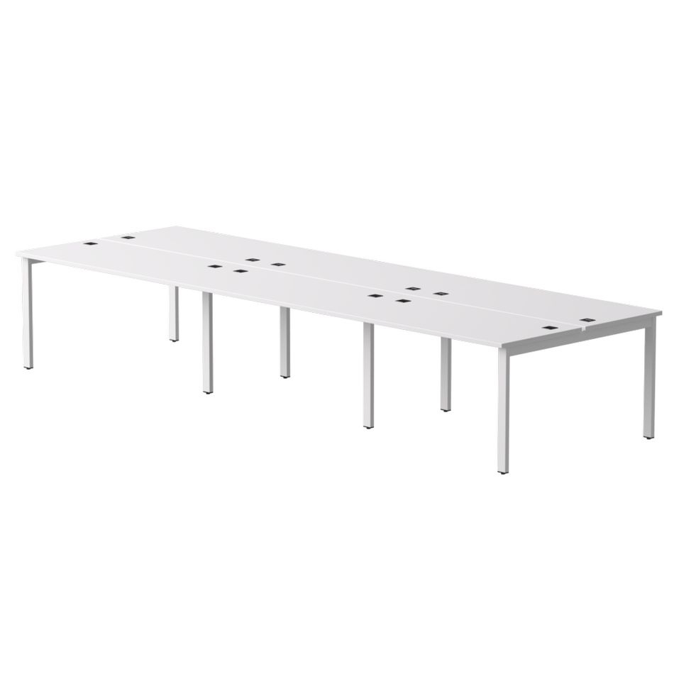Бенч-система на 6 мест на металлокаркасе, опоры 90 гр Everprof EVO 254S218 Белый