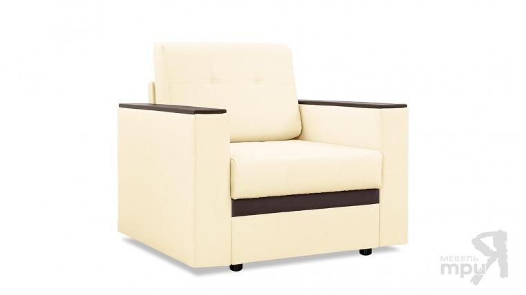 Кресло Манхэттен Кожзам Neo 02 бежевый/кожзам Neo 12 коричневый (копия 49726)