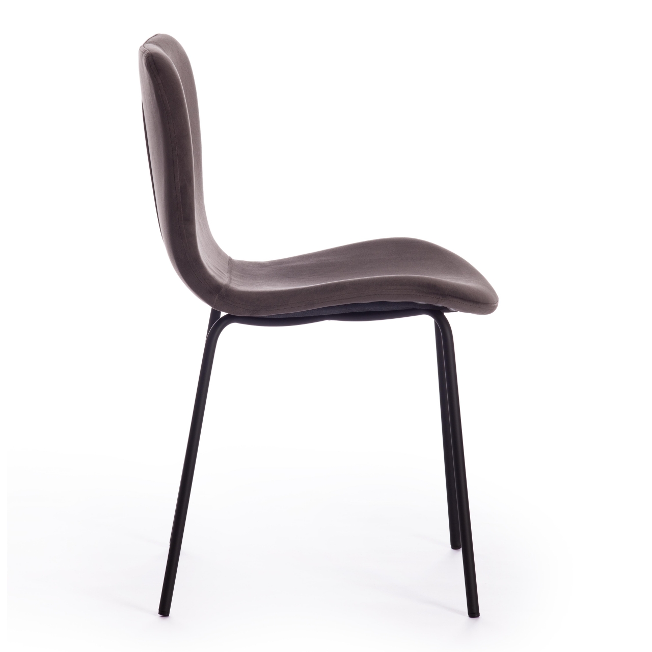 Стул GILLIAN (mod. 0137017-NI) металл/вельвет, 45х52,5х78 см, серо-коричневый S108 (84 Brown)/черный