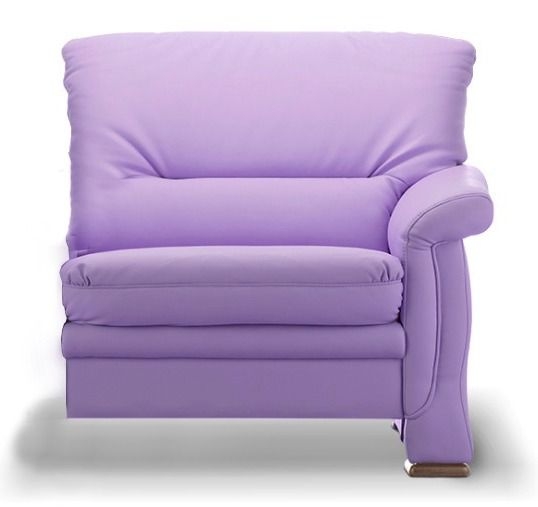 Кресельная секция с левым подлокотником Мальта бук 1Б Фиолетовая (кожа)