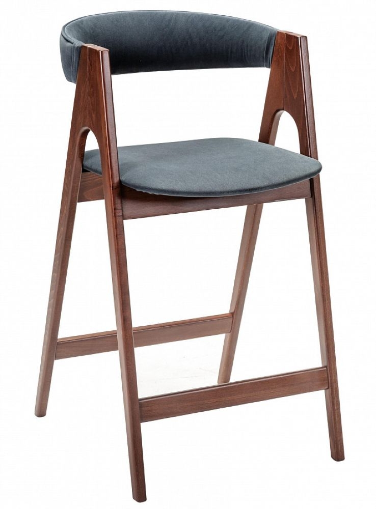 Кресло полубарное Kaede Grey/Темный орех