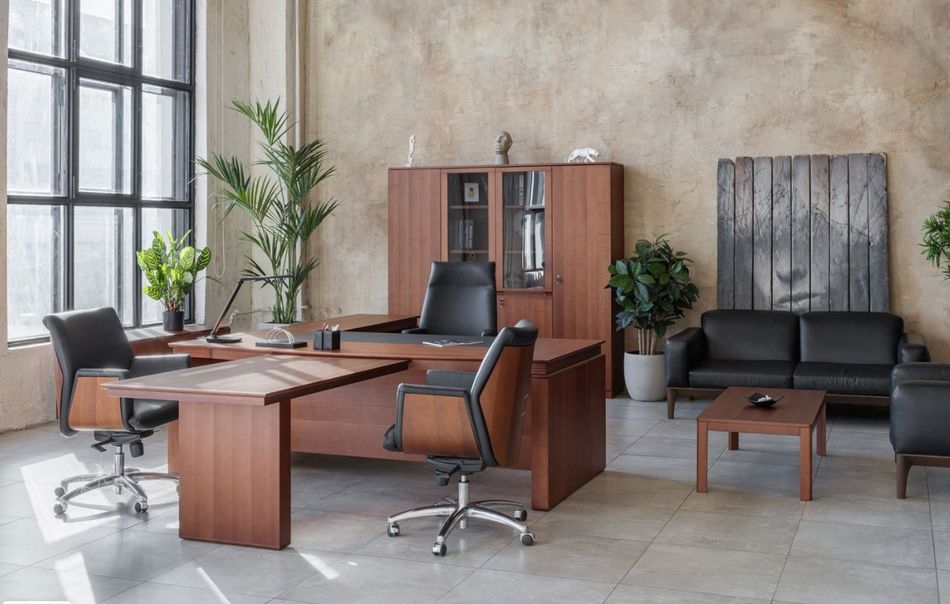 Комплект мебели для кабинета руководителя LAGO №07 Итальянский орех Черный