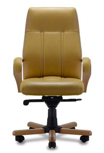 Кресло с высокой спинкой на крестовине Босс D100 Желтое