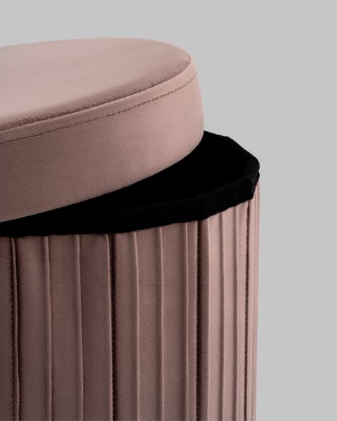 Пуф складной с ящиком Store Round пыльно-розовый