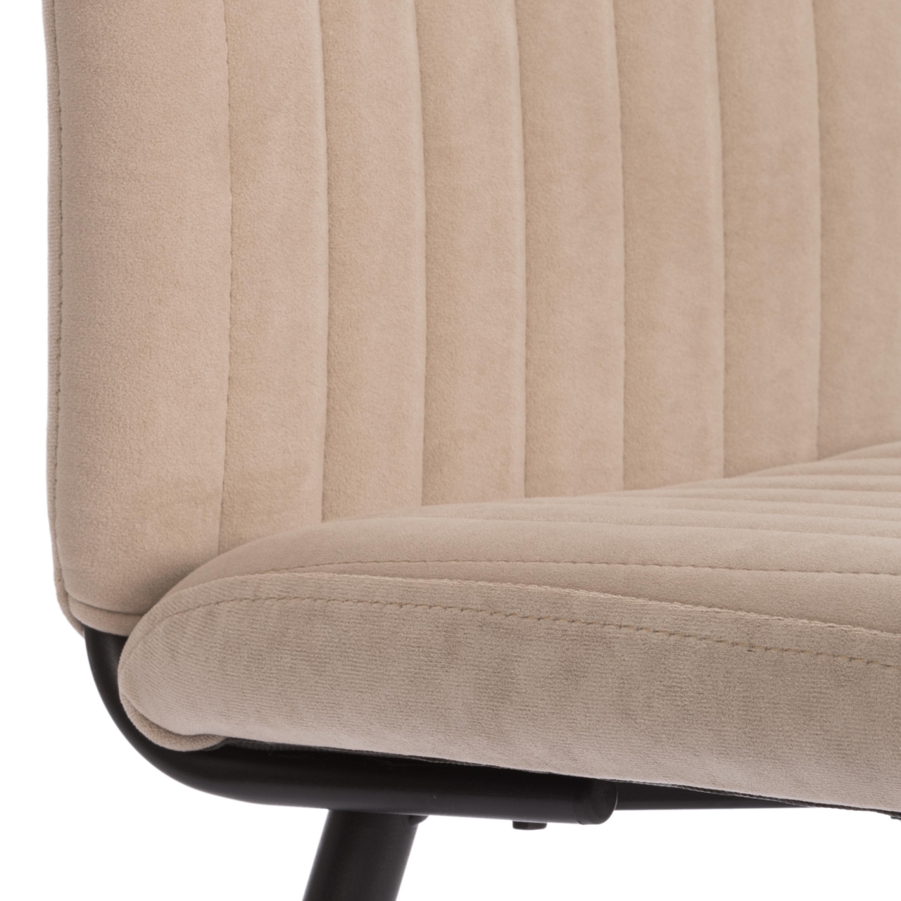 Стул обеденный Monte Carlo флок , 50х55х93, бежевый/черный, 7