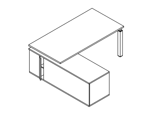 Стол на опорной сервисной тумбе (левый) GDB BLISS BL180TSG Акация Аури