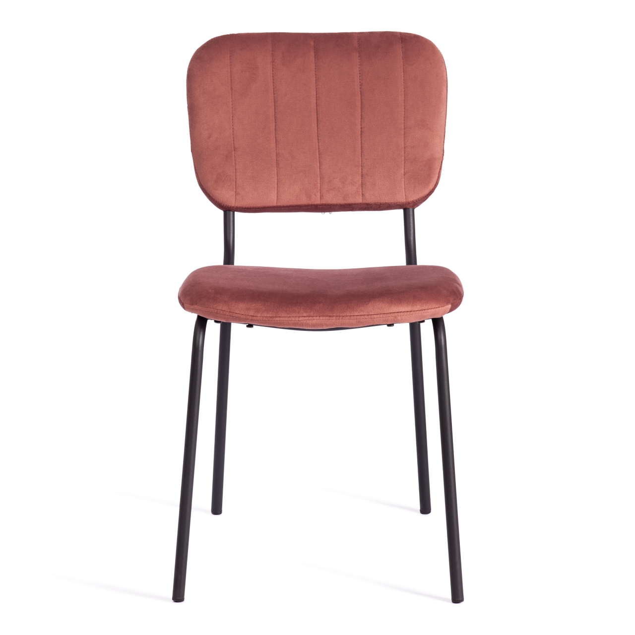 Стул CAROL (mod. UC06) металл, вельвет, 45 х 56 х 82 см, Coral (коралловый) HLR44 / черный