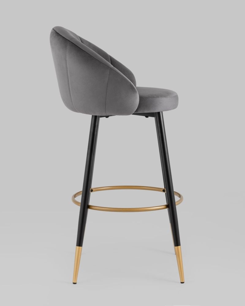 Стул Наоми барный велюр Серый