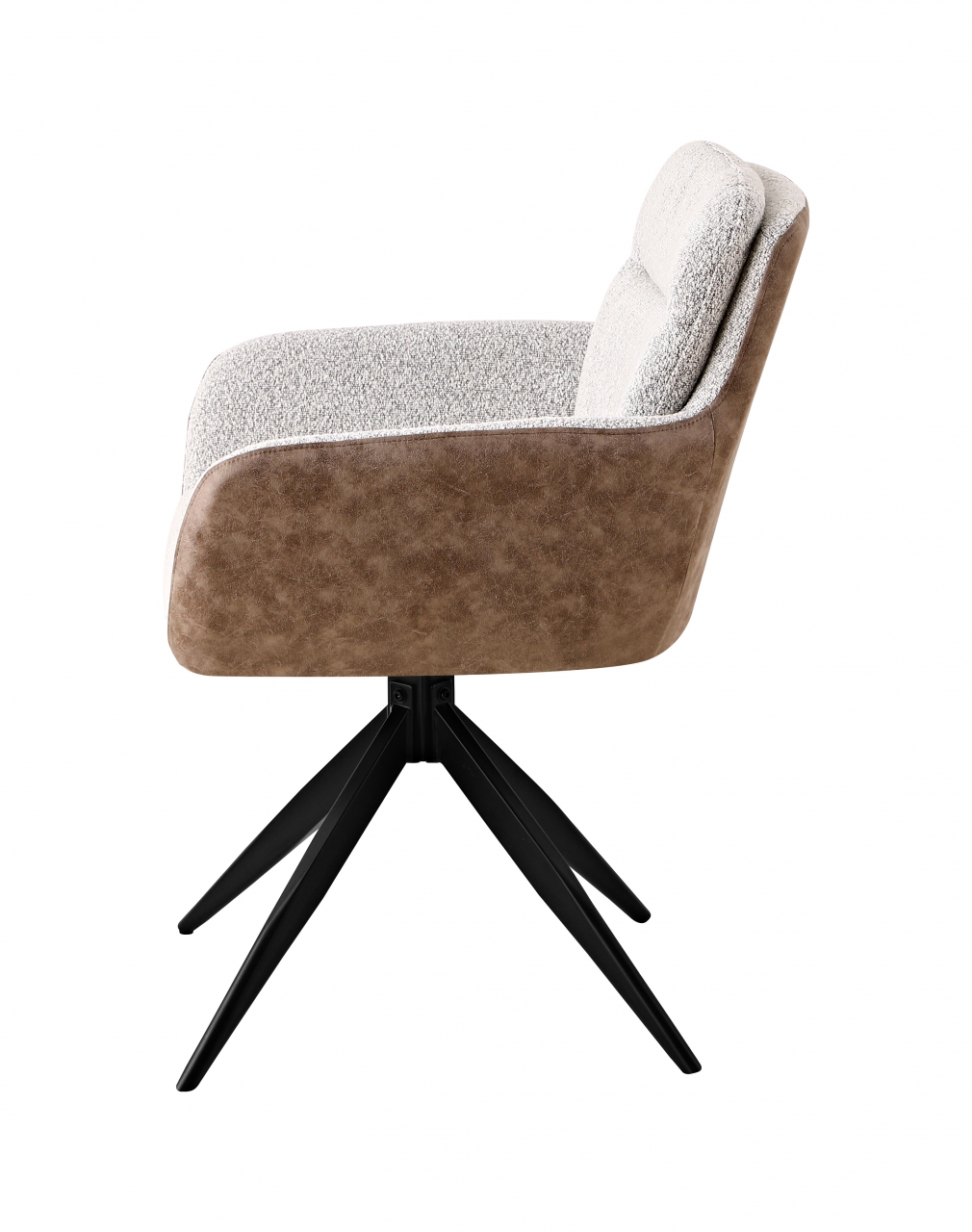 Стул обеденный Waldo светло-серый c бежевой экокожей