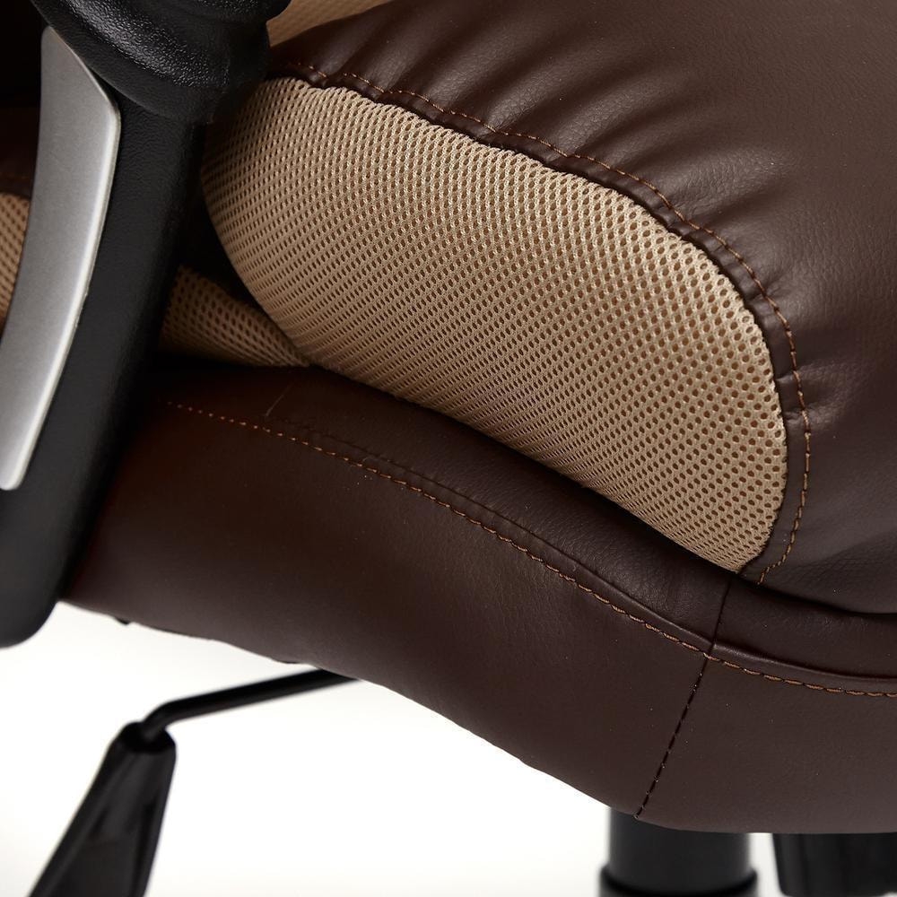 Кресло DUKE кож/зам/ткань, коричневый/бронза, 36-36/21