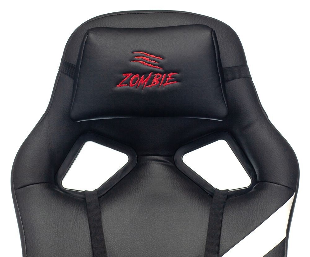 Геймерское кресло Бюрократ ZOMBIE DRIVER Черный-белый
