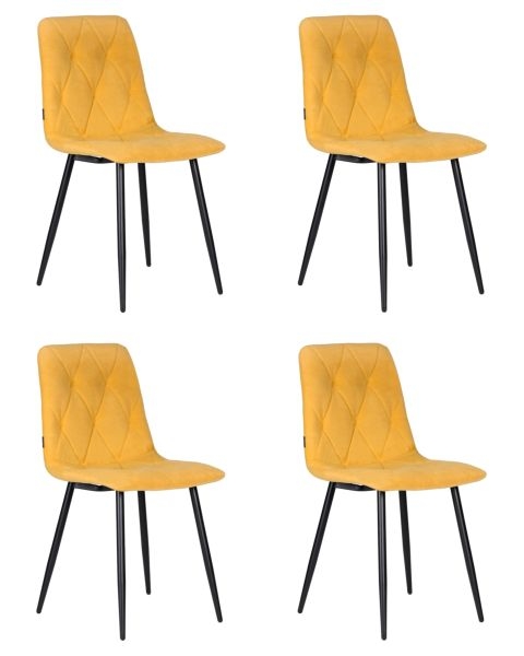 Стул обеденный DOBRIN CHILLY ROMBO (Горчичный Simple 15, основание черное) 4 шт