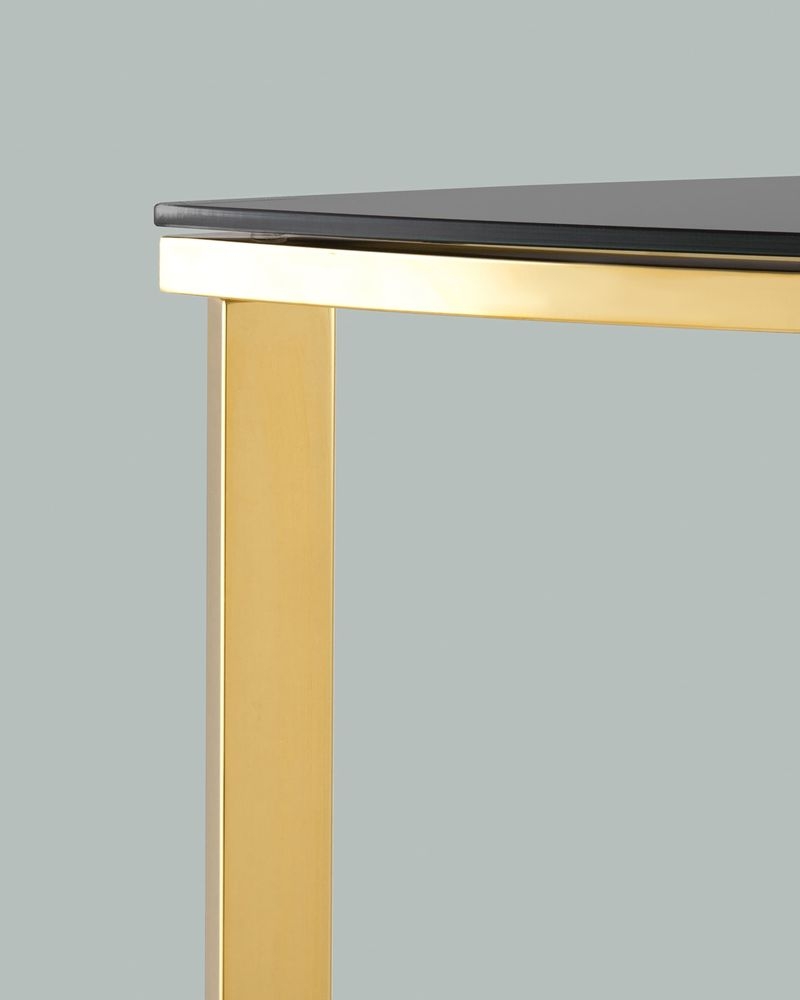 Консоль полукруглая АЛЬБА 115x30 Золото (стекло черное)