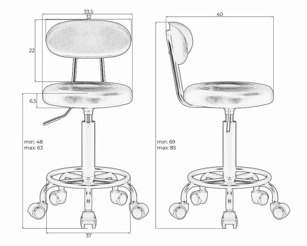 Табурет мастера DOBRIN BILLY (черный)