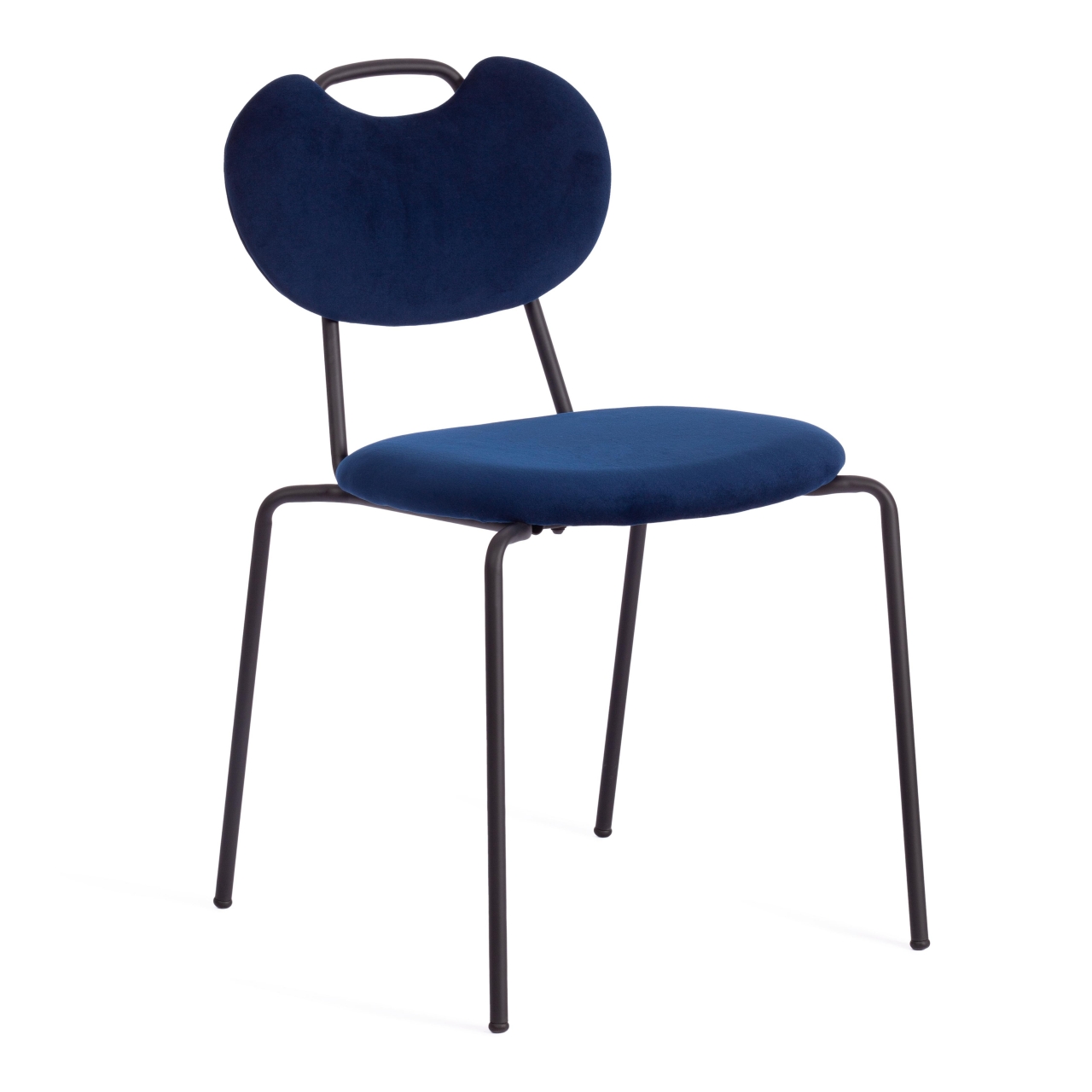 Стул DANTON (mod. 0139223) металл/ткань, 47х56,5х79 см, темно-синий S108 (117 DARK BLUE)/черный
