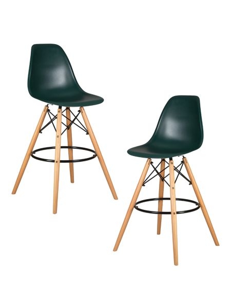 Стул барный DOBRIN DSW BAR (ножки светлый бук, цвет темно-зеленый (G-13)) 2 шт