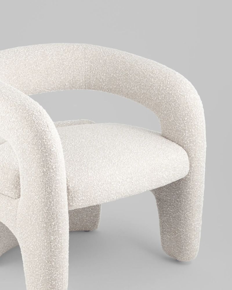 Кресло лаунж Bones жемчужный