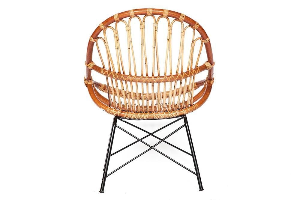 Кресло Secret De Maison Petunia (mod. 01 5088 SP KD/1-1) натуральный ротанг/металл, 80х61х66см, светлый мед/черный