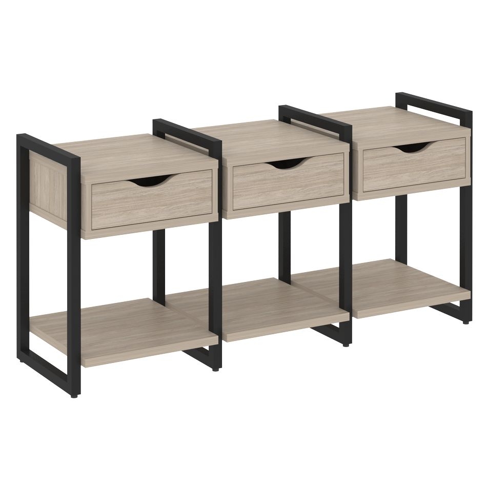 Тумба на регулируемых опорах наборная. Вариант №4 LOFT VR.L-TN-4.O Металл черный Дуб Аттик