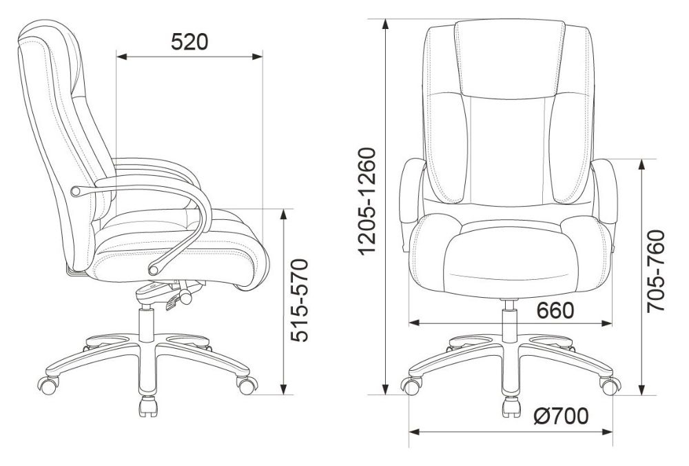 Кресло руководителя Бюрократ T-9925SL кожа Черный