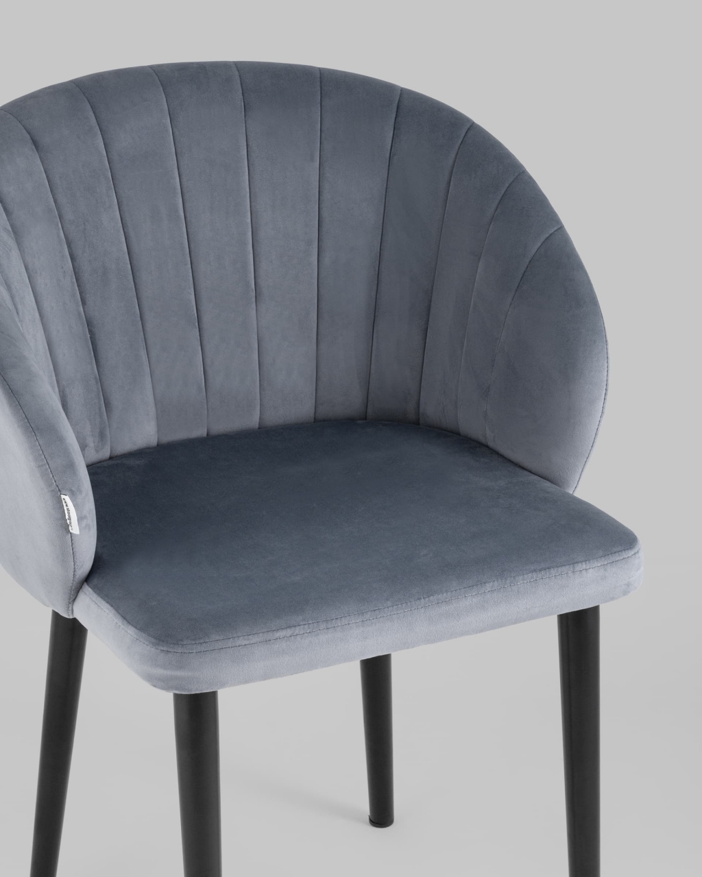 Стул с подлокотниками Шон велюр Серый