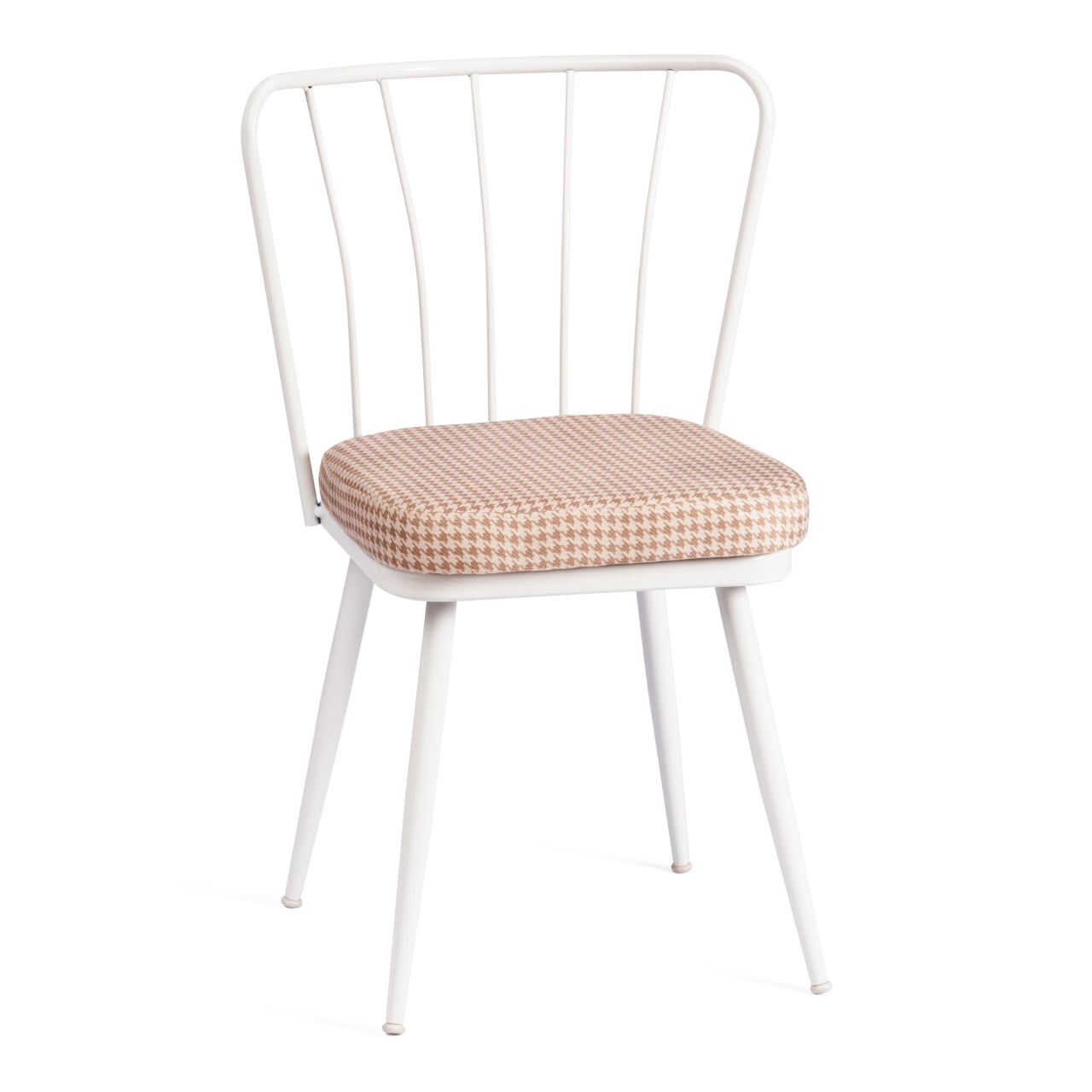 Стул YANIS (mod. 983) металл/ткань, 42.5 х 50.5 х 82.5 см, бело-коричневая клетка
