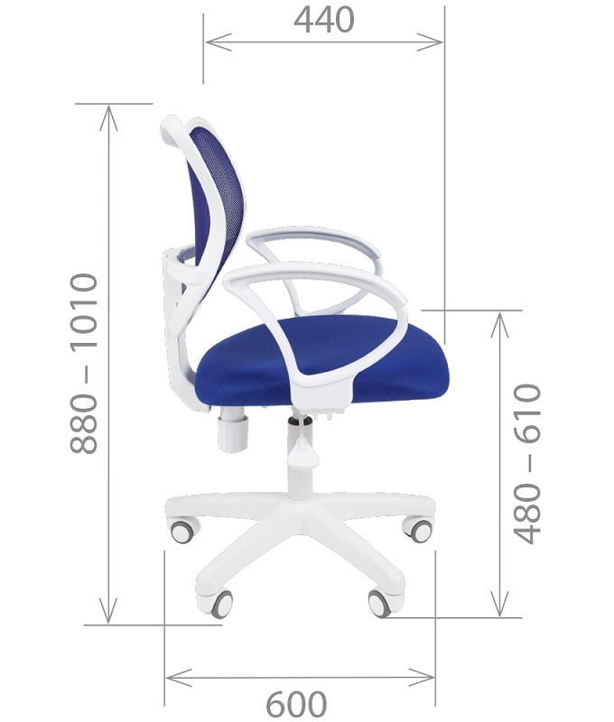 Компьютерное кресло Chairman 450 LT Белый пластик Синий