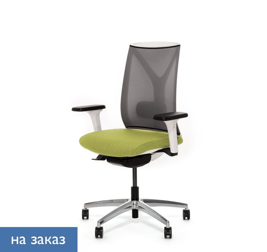 Кресло ДИОН В Меш Гр 870 1ДВ алум Китон 08 Зеленый Хром / DION W Mesh Gr 1DW alum Kiton
