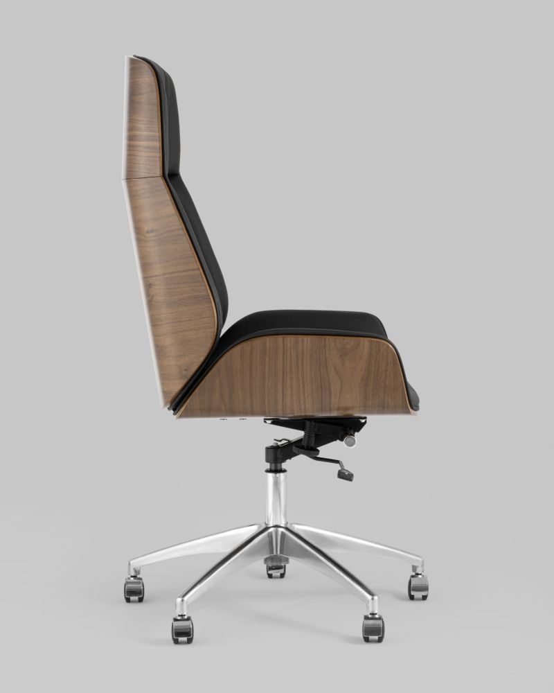 Кресло руководителя ТопЧаирс Cровн экокожа Черное / TopChairs Crown