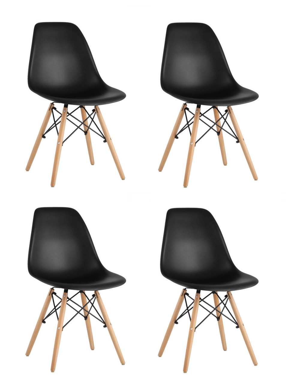 Стул Еамес Стйле ДСВ черный 4 шт. комплект (разборный каркас) / Eames Style DSW