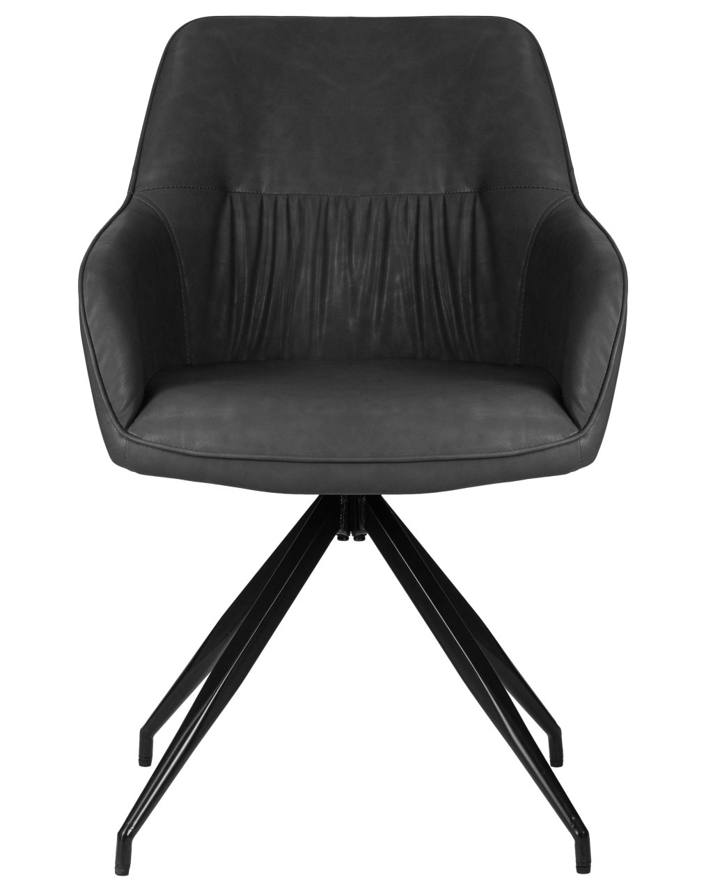 Стул обеденный DOBRIN DANIEL (черные ножки, винтажная антрацитовая экокожа (RU-08))