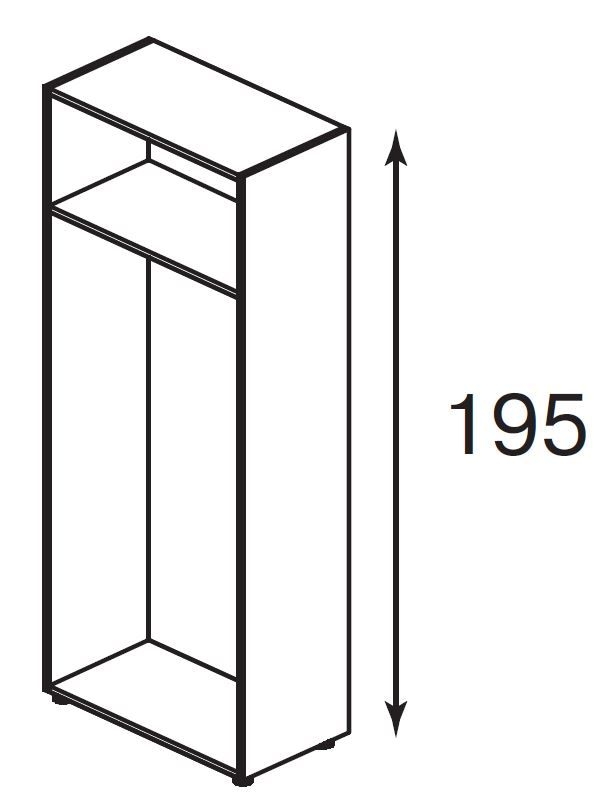 Factory Light TES Каркас шкафа L80 H195 Серый