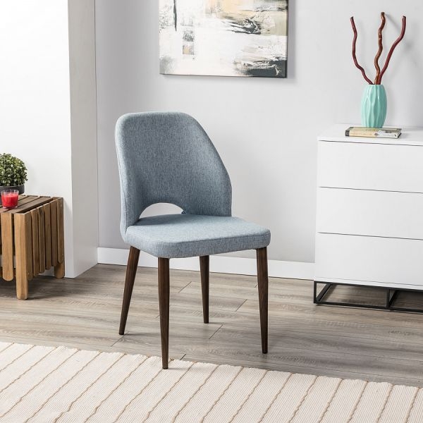 Стул Ledger св.серый/т. орех