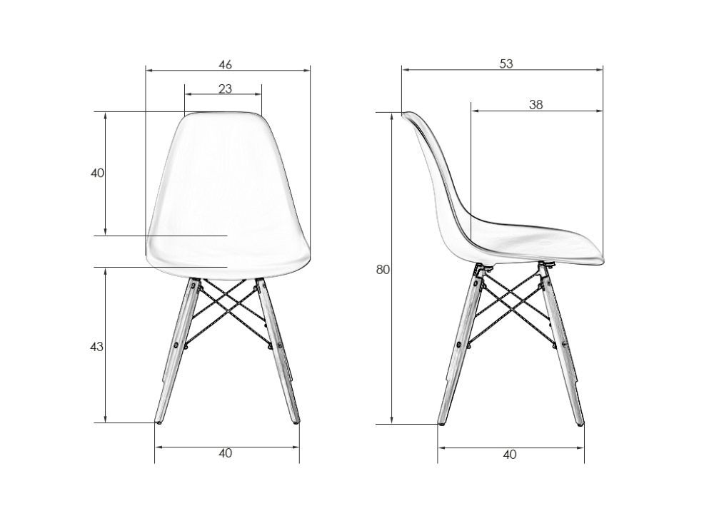 Стул обеденный DOBRIN DSW Белый W-02