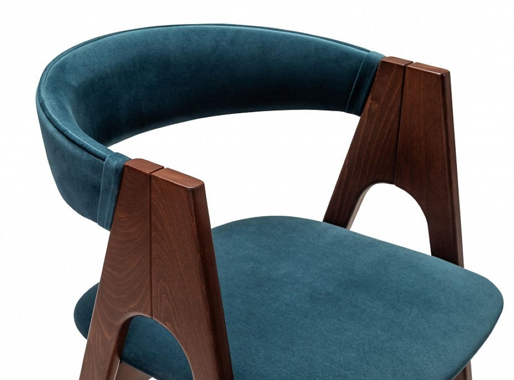 Кресло полубарное Kaede Blue/Темный орех
