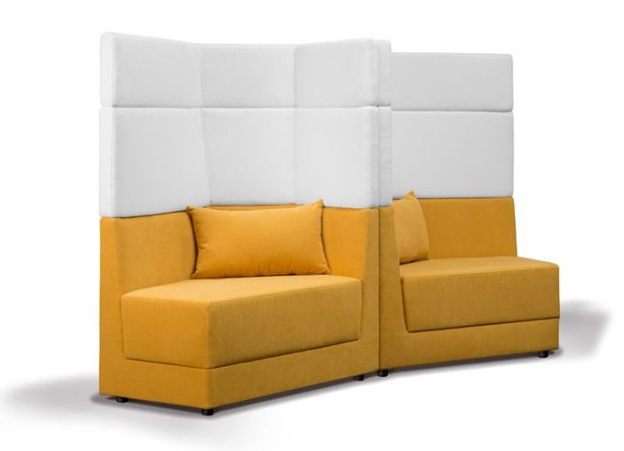Диван модульный с трехъярусной спинкой Элемент 03 Желтый/Белый