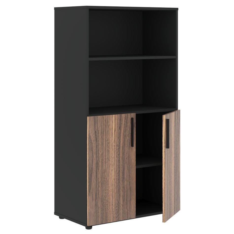 Шкаф с 1 комплектом глухих малых дверей VELION VENEER VRMCS 80.5 Американский орех Яшма черная